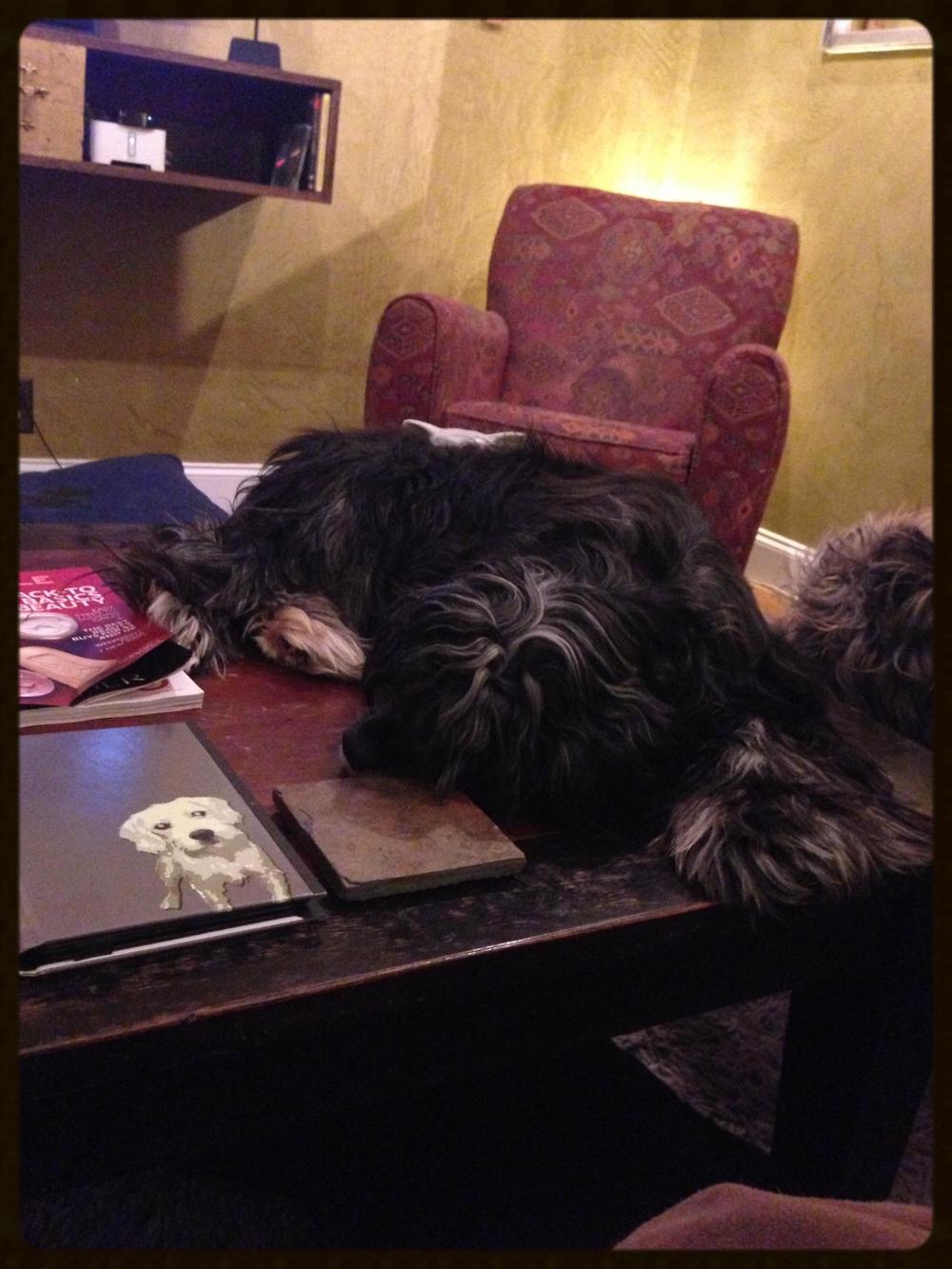 on another table