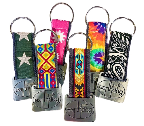 earthdog hemp keychains in our decorative patterns