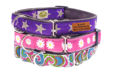 earthdog eco friendly hemp martingale dog collars in three styles