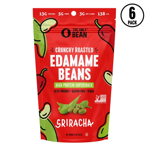 only bean vegan crunch roasted edamame now available in kym's vegan market