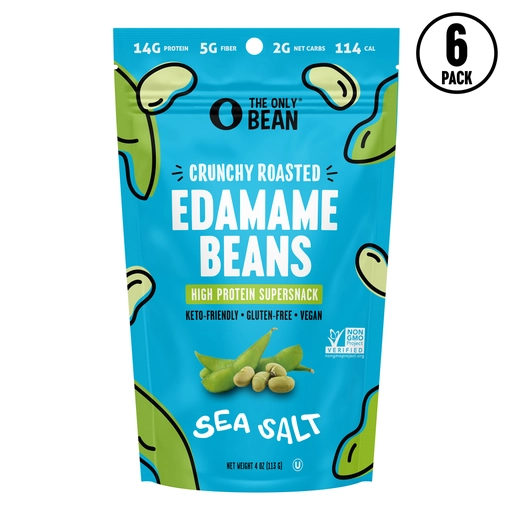 only bean vegan crunch roasted edamame now available in kym's vegan market