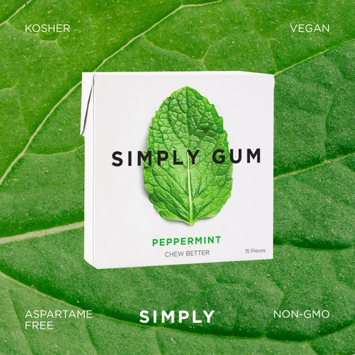 simply gum vegan gum & mints are available now in kym's vegan market