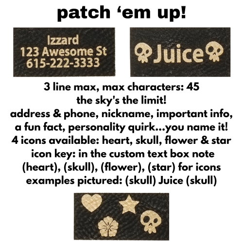 instructions for ordering custom patches