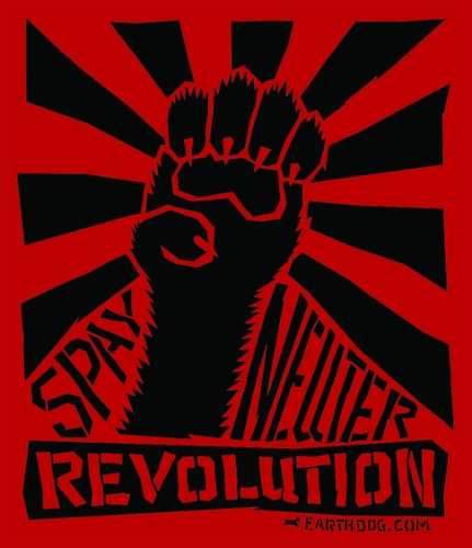 earthdog spay neuter sticker in revolution style